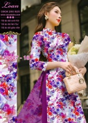 Vải áo dài hoa in 3D