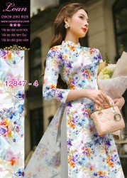 Vải áo dài hoa in 3D