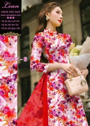 Vải áo dài hoa in 3D