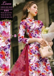 Vải áo dài hoa in 3D