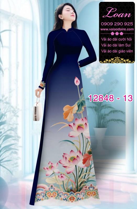 Vải áo dài hoa in 3D