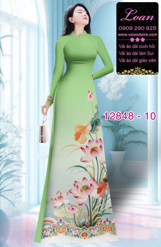 Vải áo dài hoa in 3D
