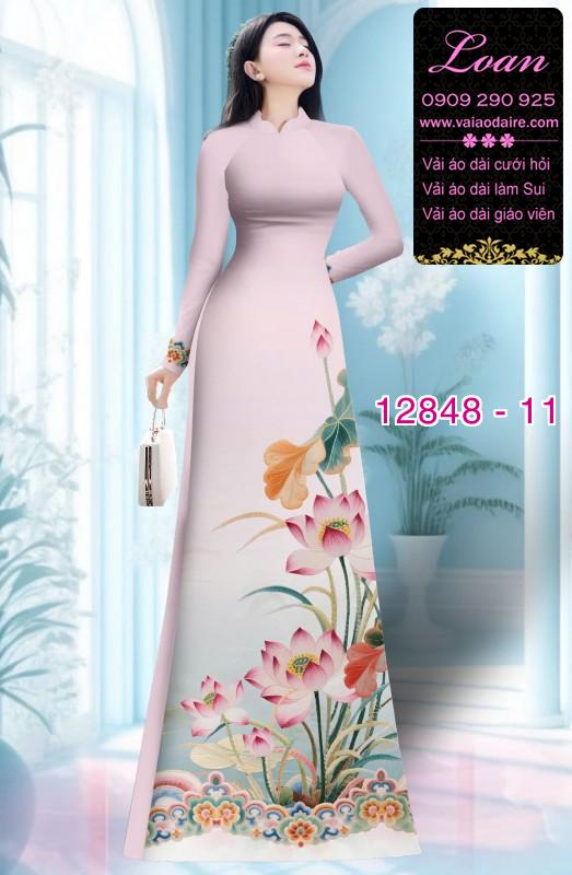 Vải áo dài hoa in 3D