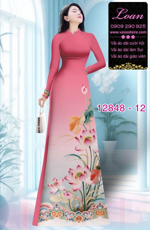 Vải áo dài hoa in 3D
