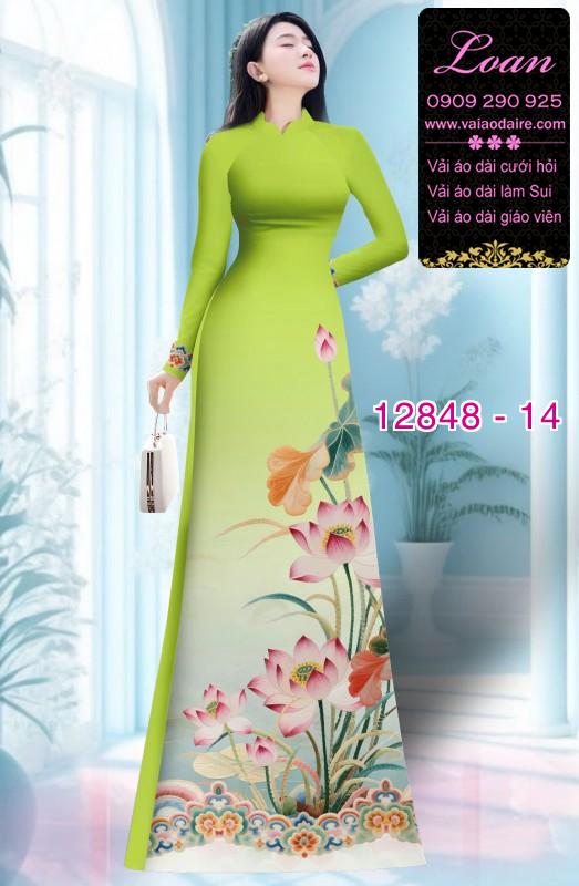 Vải áo dài hoa in 3D