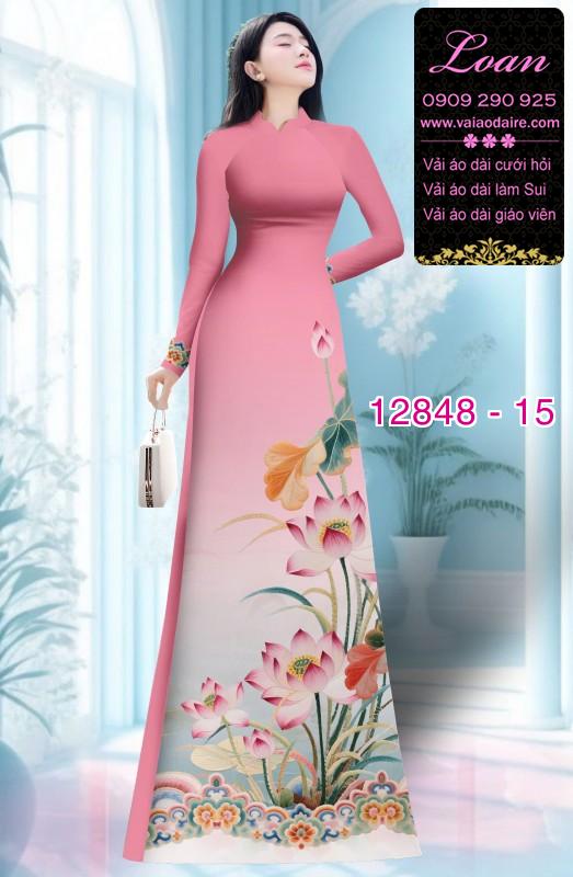 Vải áo dài hoa in 3D