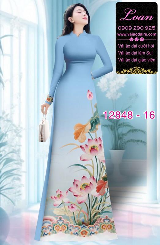 Vải áo dài hoa in 3D