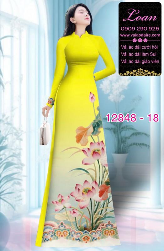 Vải áo dài hoa in 3D