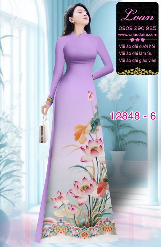 Vải áo dài hoa in 3D