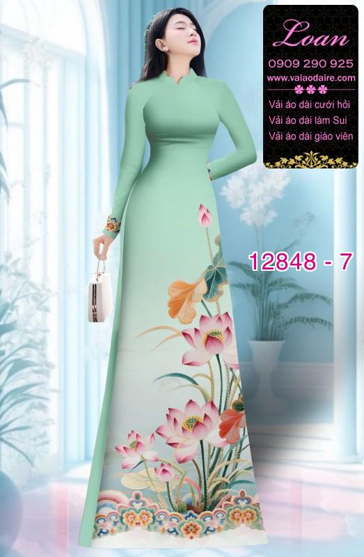Vải áo dài hoa in 3D