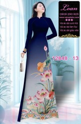 Vải áo dài hoa in 3D