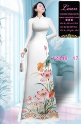 Vải áo dài hoa in 3D