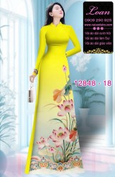 Vải áo dài hoa in 3D