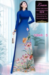 Vải áo dài hoa in 3D
