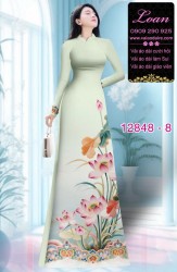 Vải áo dài hoa in 3D