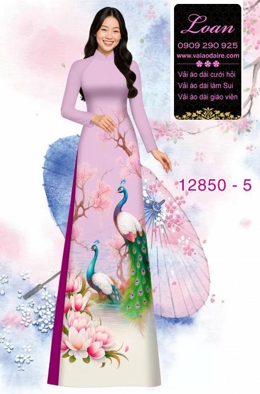Vải áo dài hoa sen in 3D
