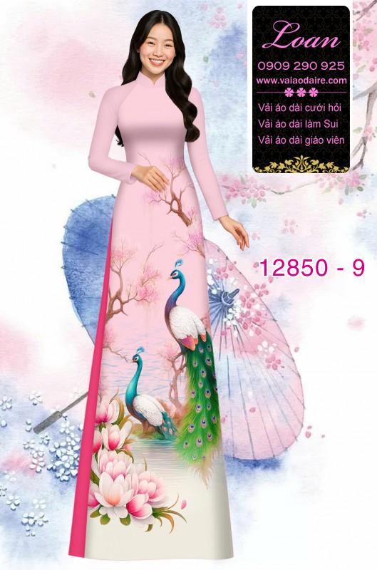 Vải áo dài hoa sen in 3D