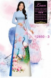 Vải áo dài hoa sen in 3D