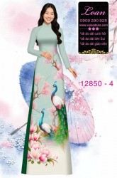 Vải áo dài hoa sen in 3D