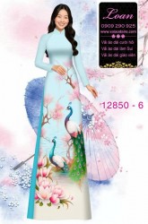 Vải áo dài hoa sen in 3D