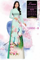 Vải áo dài hoa sen in 3D