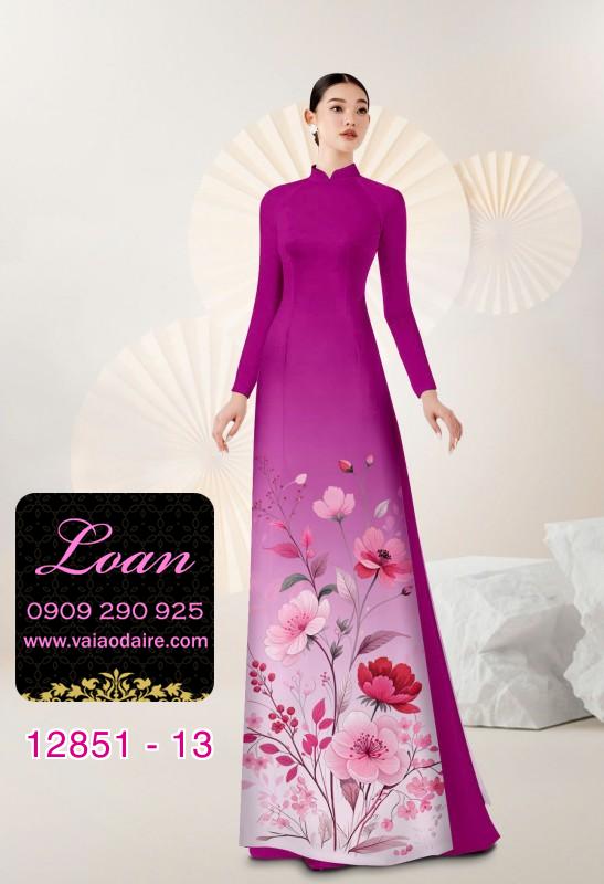 Vải áo dài hoa in 3D