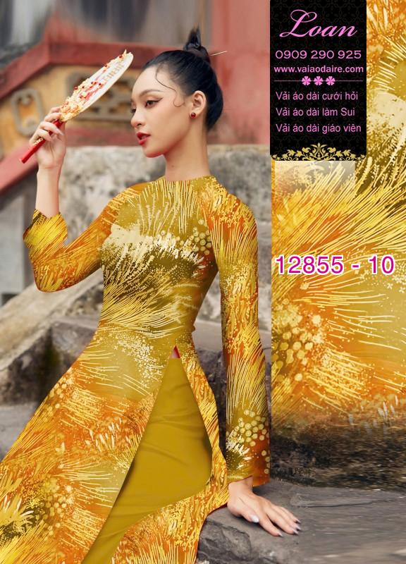 Vải áo dài hoa in 3D
