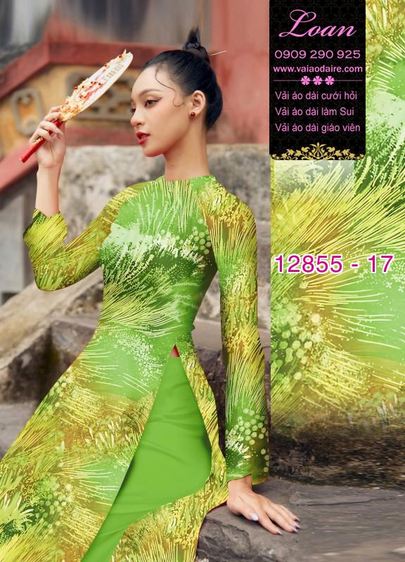 Vải áo dài hoa in 3D