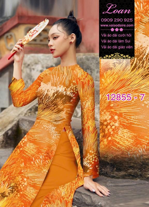 Vải áo dài hoa in 3D