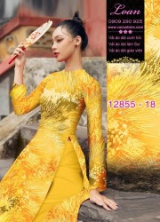 Vải áo dài hoa in 3D