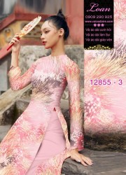 Vải áo dài hoa in 3D