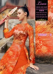 Vải áo dài hoa in 3D