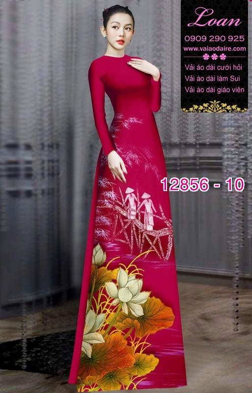 Vải áo dài hoa in 3D