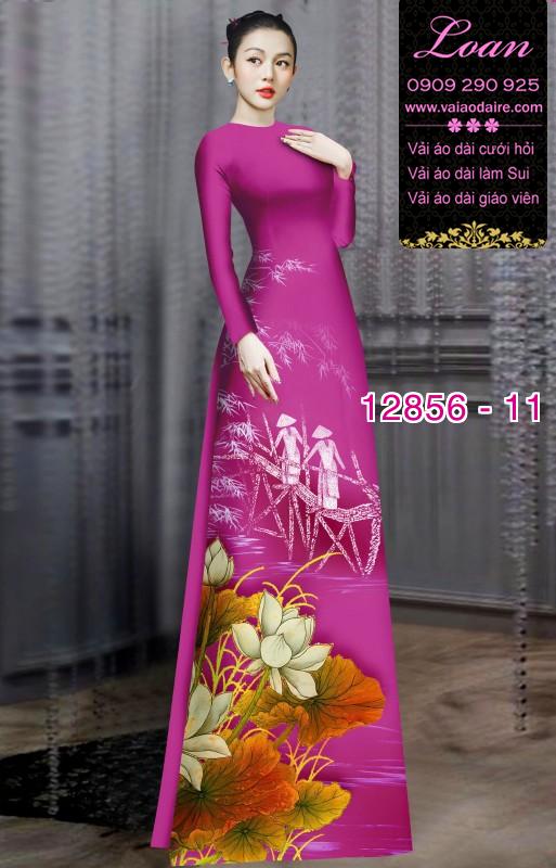 Vải áo dài hoa in 3D