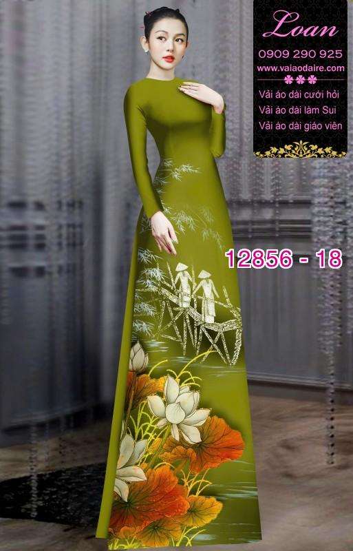 Vải áo dài hoa in 3D