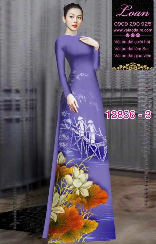 Vải áo dài hoa in 3D
