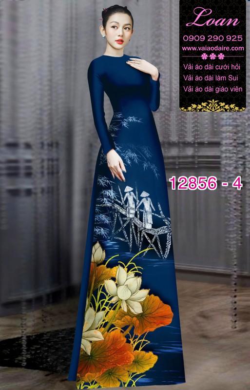 Vải áo dài hoa in 3D