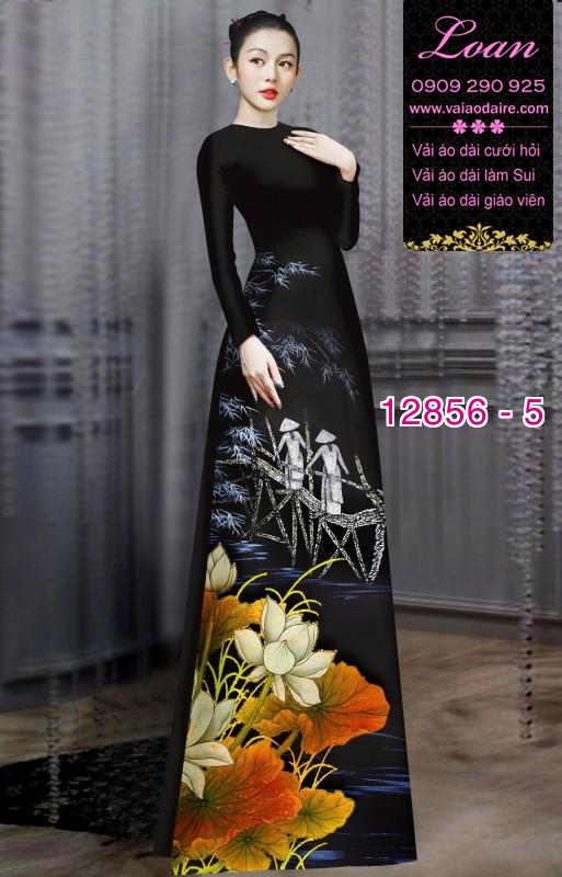 Vải áo dài hoa in 3D