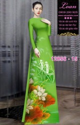 Vải áo dài hoa in 3D
