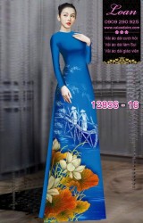 Vải áo dài hoa in 3D
