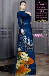 Vải áo dài hoa in 3D
