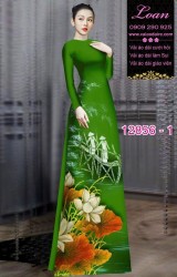 Vải áo dài hoa in 3D