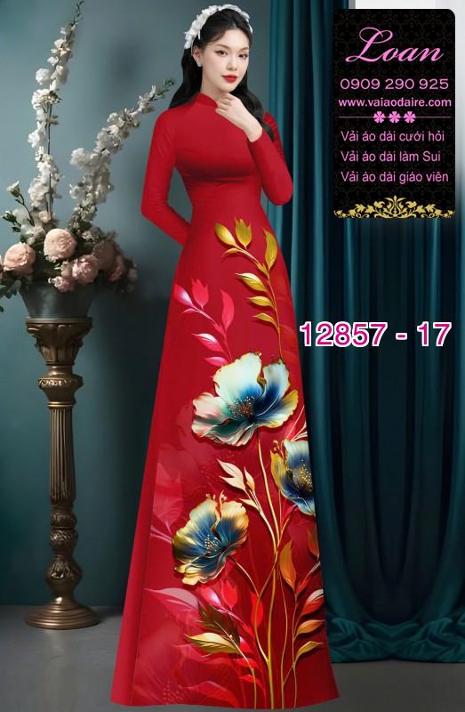 Vải áo dài hoa in 3D