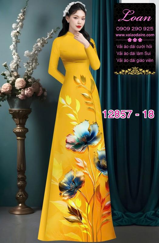 Vải áo dài hoa in 3D