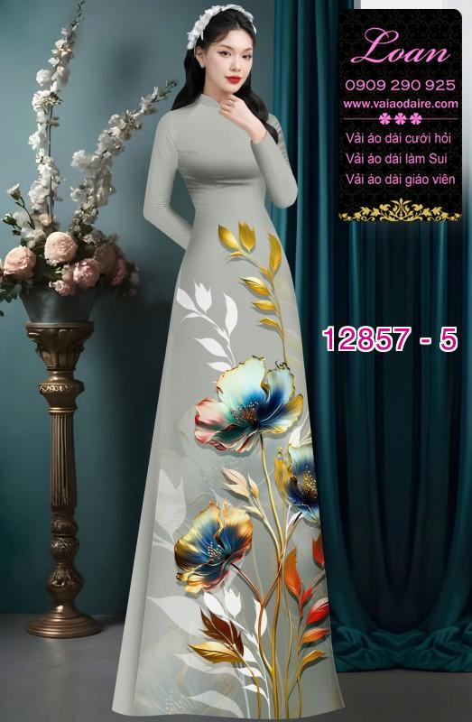 Vải áo dài hoa in 3D