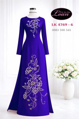 Vải áo dài kết pha lê cao cấp-ADK 12858