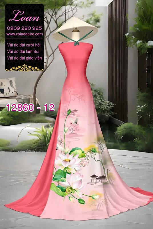 Vải áo dài hoa in 3D