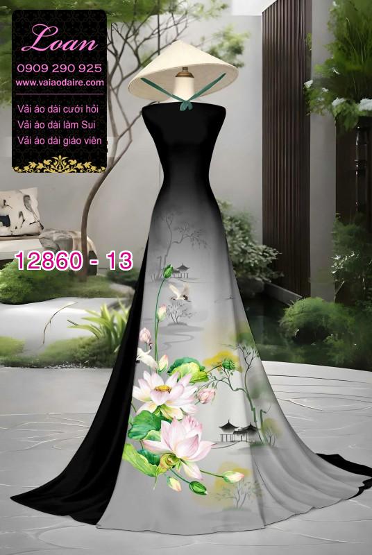 Vải áo dài hoa in 3D