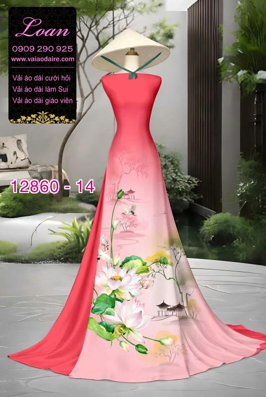 Vải áo dài hoa in 3D