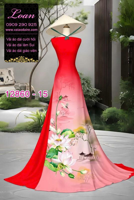 Vải áo dài hoa in 3D
